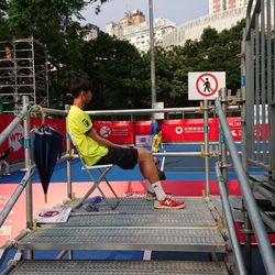 維園網球 - Waiting to get into court 1......