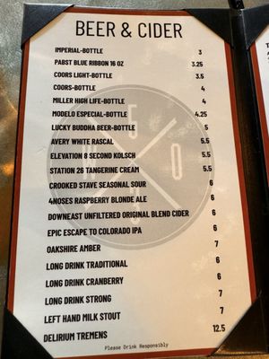 Menu photo 5 503W Colorado Springs, CO
