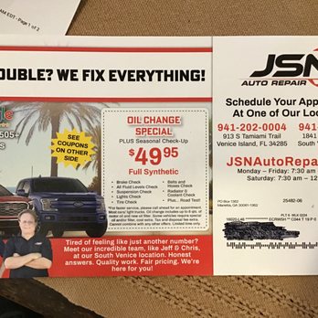JSN Auto Repair - Venice Island - Make sure you read fine print - Tires Near Me - Venice, Florida