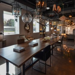 Dominion Lighting - LOVE this beautiful table and the fixtures