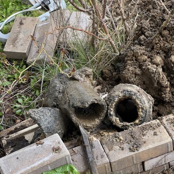 Ace Works - My old broken main line, which Tom and his crew replaced. - Plumbing Near Me
