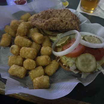 The Corner Bar - Breaded pork tenderloin & tots - New American Near Me - Indianapolis, Indiana