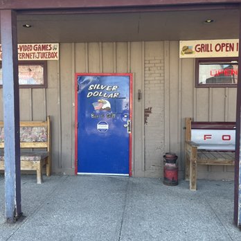 Silver Dollar Tavern - a blue door and benches - Bars Near Me - Chelsea, Iowa Silver Dollar Tavern - a blue door and benches - Bars Near Me - Chelsea, Iowa