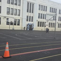 Exterior outside entrance of Marina Middle School - San Francisco, California Exterior outside entrance of Marina Middle School - San Francisco, California