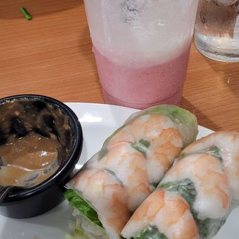 Pho Viet - Shrimp spring rolls and strawberry shake... it was so good I couldn't wait to eat - Vietnamese Near Me - Citrus Heights, California Pho Viet - Shrimp spring rolls and strawberry shake... it was so good I couldn't wait to eat - Vietnamese Near Me - Citrus Heights, California