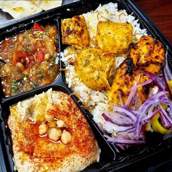 Argo Mediterranean Grille - Chicken Kabob Plate served with rice pilaf, choice of two sides, pickled turnips and pita bread - Mediterranean Near Me - La Verne, California Argo Mediterranean Grille - Chicken Kabob Plate served with rice pilaf, choice of two sides, pickled turnips and pita bread - Mediterranean Near Me - La Verne, California