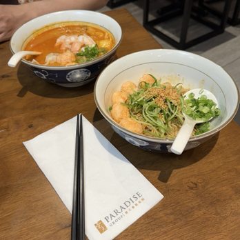 Le Shrimp Noodle Bar - a1. signature trio shrimp noodle c1. ebiko prawn ball dry noodle - Ramen Near Me - Irvine, California Le Shrimp Noodle Bar - a1. signature trio shrimp noodle c1. ebiko prawn ball dry noodle - Ramen Near Me - Irvine, California