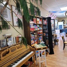 a piano in the foreground
