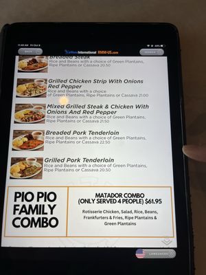 Menu photo 2 Pio Pio Restaurant Orlando, FL Menu photo 2 Pio Pio Restaurant Orlando, FL