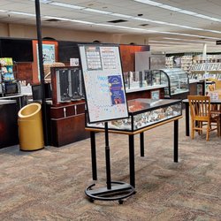 Brownsville Main Library - This is where I was able to buy a sandwich and a drink and those are the tables where I initially sat with my food