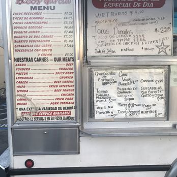 Tacos Garcia - Menu 7/23/17 - Food Trucks Near Me - Yountville, California Tacos Garcia - Menu 7/23/17 - Food Trucks Near Me - Yountville, California