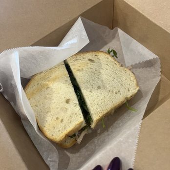 TK Cafe - Chicken Pesto Sandwich (no tomato on sourdough) - Asian Fusion Near Me - Burbank, California TK Cafe - Chicken Pesto Sandwich (no tomato on sourdough) - Asian Fusion Near Me - Burbank, California