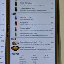Bobaboba - Menu