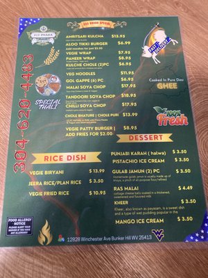 Menu photo 8 323 Dhaba Bunker Hill, WV