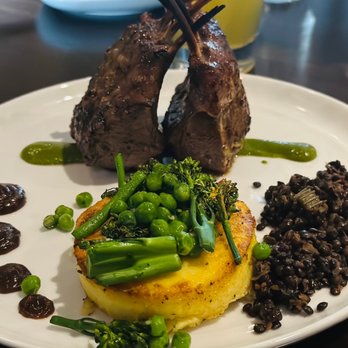 The Raven Bistro - Lamb rack with polenta - Mediterranean Near Me - Jasper, Alberta The Raven Bistro - Lamb rack with polenta - Mediterranean Near Me - Jasper, Alberta