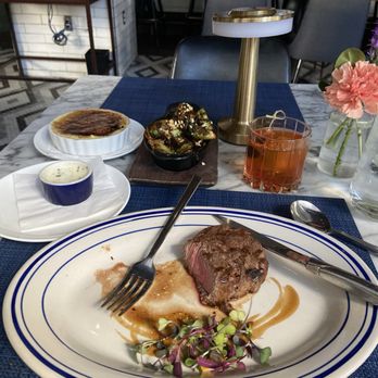Wicked Butcher - Filet, Brussels Sprouts, Corn crème brûlée, & Old Fashion - Bars Near Me - Fort Worth, Texas Wicked Butcher - Filet, Brussels Sprouts, Corn crème brûlée, & Old Fashion - Bars Near Me - Fort Worth, Texas