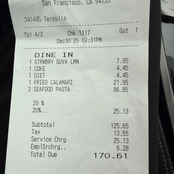 Bistro Boudin - Service charge / EmpSrchrg?! - Bakeries Near Me - San Francisco, California