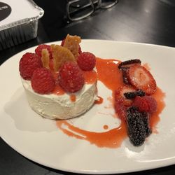 Derrick’s - Goat cheese cheesecake. Could tell it was goat cheese but very good