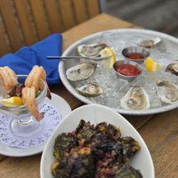 Breakwater - Charred brussels sprouts, shrimp cocktail, local oysters.