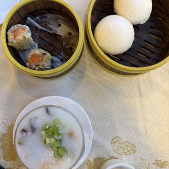 Canton Manor - Century egg porridge, xiu mai and egg Bao - Chinese Near Me - Bayside, New York