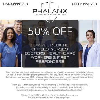 Phalanx - 50% for Medical Facilities and healthcare professionals - Office Cleaning Near Me