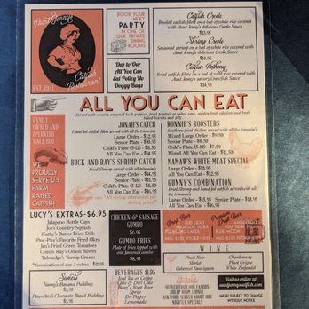 Aunt Jenny's Catfish Restaurant - Menu at Aunt Jenny's - Seafood Near Me - Ocean Springs, Mississippi Aunt Jenny's Catfish Restaurant - Menu at Aunt Jenny's - Seafood Near Me - Ocean Springs, Mississippi