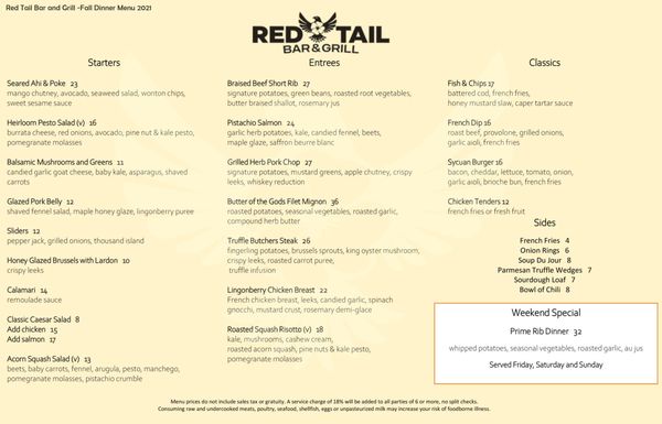 Menu photo 8 Red Tail Bar & Grill El Cajon, CA Menu photo 8 Red Tail Bar & Grill El Cajon, CA