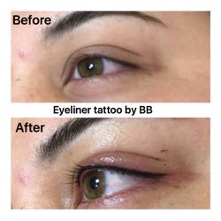 MG Spa Nails - Her lash line is more enhancement with eyeliner done..