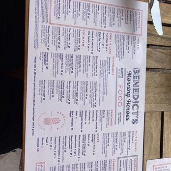 Benedict's - Menu front - Breakfast & Brunch Near Me - Wayzata, Minnesota