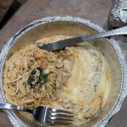 Italian Garden - Eggplant parmesan with pink sauce