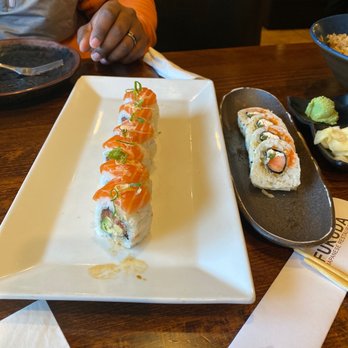 Fukuda - Nemo roll on the left and spider roll on the right. - Japanese Near Me - The Woodlands, Texas Fukuda - Nemo roll on the left and spider roll on the right. - Japanese Near Me - The Woodlands, Texas
