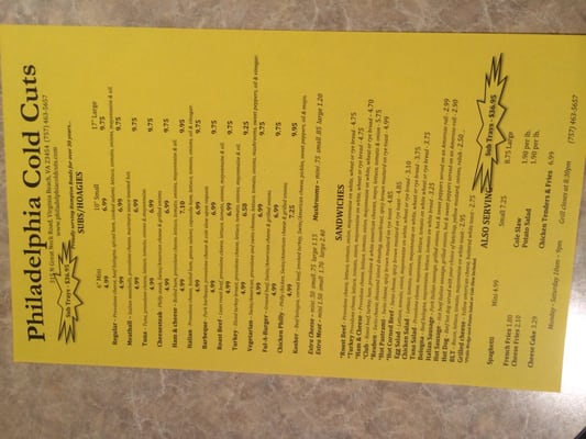 Menu photo 7 Philly Cold Cuts - Great Neck Virginia Beach, VA Menu photo 7 Philly Cold Cuts - Great Neck Virginia Beach, VA