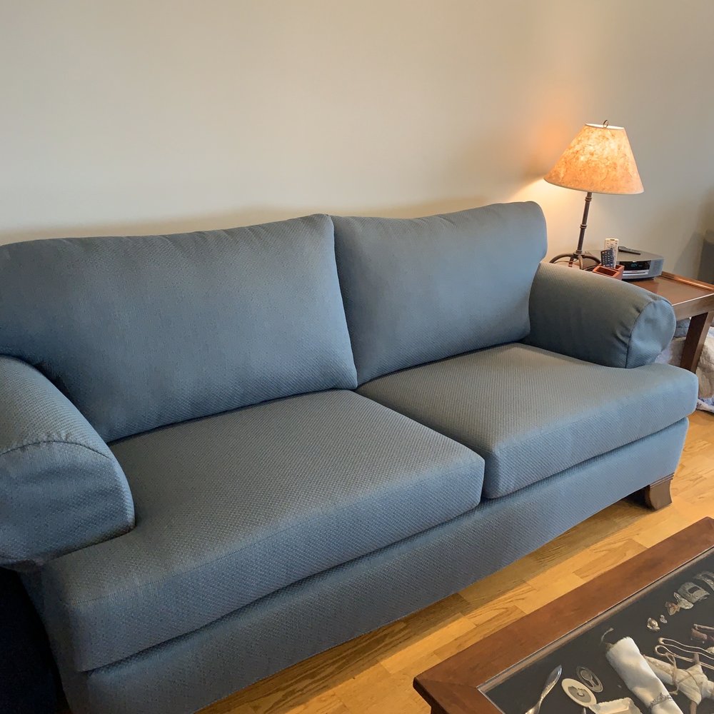Leo's Upholstery - Beautiful new reconstruction of 25 year old couch with exquisite new fabric! - Furniture Reupholstery Near Me - Chicago, Illinois Leo's Upholstery - Beautiful new reconstruction of 25 year old couch with exquisite new fabric! - Furniture Reupholstery Near Me - Chicago, Illinois