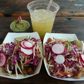 Tacoway Beach - Chorizo taco on the left, fish taco on the right. Pineapple mint drink. Side of guac. Nom! - Mexican Near Me - Rockaway Beach, New York Tacoway Beach - Chorizo taco on the left, fish taco on the right. Pineapple mint drink. Side of guac. Nom! - Mexican Near Me - Rockaway Beach, New York