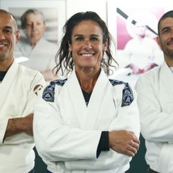 Gracie Jiu-Jitsu Richboro - Sensei Kate Official Instructor Picture with Rener & Ryron Gracie. Brazilian Jiu-Jitsu
