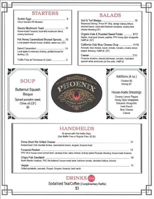 Menu photo 3 Phoenix Public House Morgantown, WV