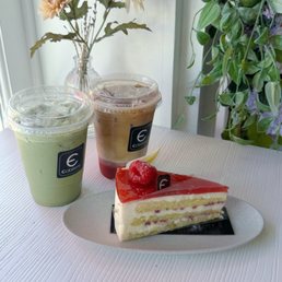 White Chocolate Raspberry + Iced Matcha Latte + Iced Strawberry Latte