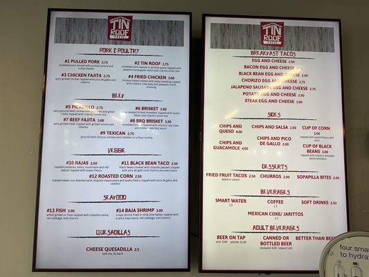 Menu photo 1 Tin Roof Tacos Meridian, ID Menu photo 1 Tin Roof Tacos Meridian, ID