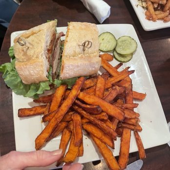 Green Barn Whiskey Kitchen - California sandwich with sweet potato fries - Steakhouses Near Me - Red Bluff, California Green Barn Whiskey Kitchen - California sandwich with sweet potato fries - Steakhouses Near Me - Red Bluff, California