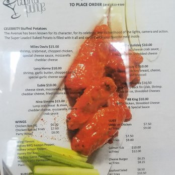 Capital Lounge - Menu advertised at the bar connected. - Lounges Near Me - Baltimore, Maryland