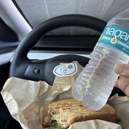 Sandwich and bottled water Sandwich and bottled water