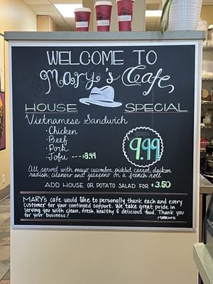 Menu photo 1 Mary’s Cafe Walnut Creek, CA Menu photo 1 Mary’s Cafe Walnut Creek, CA