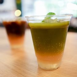 Kingship Brewing - Honey Grove- Sparkling water, grapefruit juice, salted honey syrup & matcha over ice.