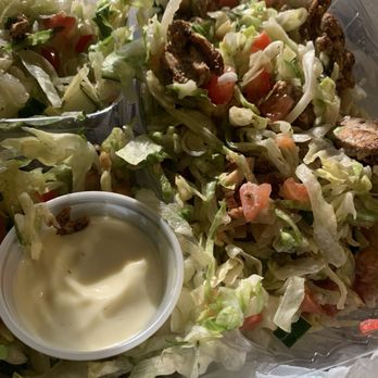 Grill On The Go - Dried Chicken Shawarma over "Salad" - Mediterranean Near Me - Portland, Oregon Grill On The Go - Dried Chicken Shawarma over "Salad" - Mediterranean Near Me - Portland, Oregon