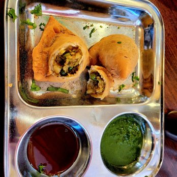 Indian Street Food - Oct 2021: Vegetable Samosas appetizer @ $4.99. Excellent - Indian Near Me - Gainesville, Florida