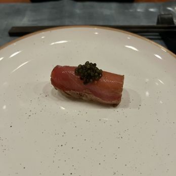 Sushi Hakko - Zuke chu-toro with caviar: soy-cured medium fatty tuna with caviar - Sushi Bars Near Me - San Francisco, California Sushi Hakko - Zuke chu-toro with caviar: soy-cured medium fatty tuna with caviar - Sushi Bars Near Me - San Francisco, California