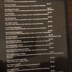 Torres Mexican Restaraunt - Lunch menu