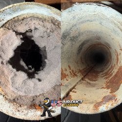 US Air Duct Cleaning NJ - Dryer vent cleaning. Before and after picture.