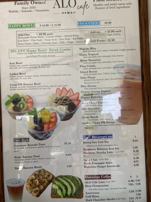 Menu photo 2 ALO Cafe Hawaii Honolulu, HI Menu photo 2 ALO Cafe Hawaii Honolulu, HI