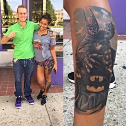 Savage Tattoo - Custom Batman tattoo by Dax for our lovely client Carli